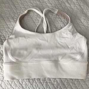 Lululemon Ribbed White Longline Bra